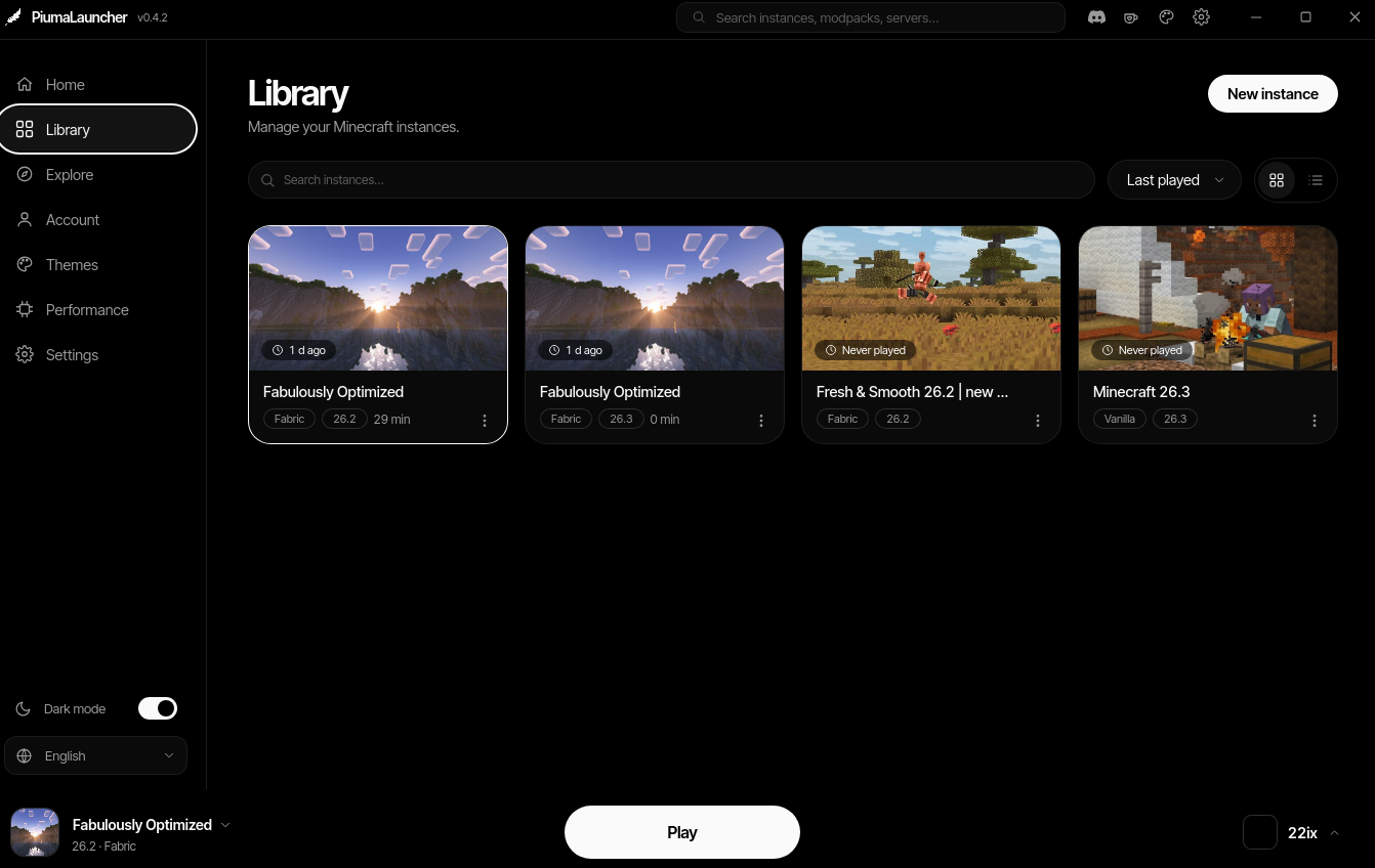 PiumaLauncher · Library